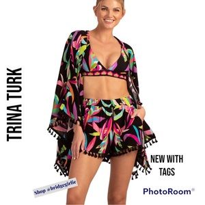 Trina Turk Birds of Paradise Kimono CoverUp